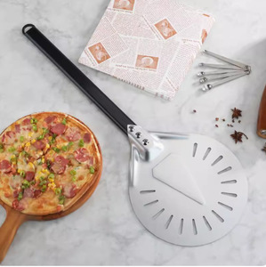 พลั่วตักเปลือกพิซซ่าสเตนเลสแบบใช้แล้วทิ้งมีด้ามจับไม้สำหรับใช้ในบ้านเชิงพาณิชย์การอบสำหรับร้านอาหาร - Product Image 5