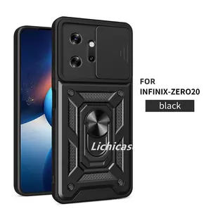 Lichicase Quakeproof Camera Privacy Protection Phone Case For Infinix Zero 20 Hybrid TPU PC Cover