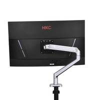 Support de bureau en aluminium pour deux moniteurs, bras réglable pour double écran, support de moniteur réglable avec ressort à gaz