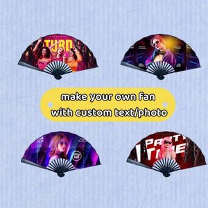 Abanico de Bambú Personalizado de 33 cm, Plegable, con Decoración Pintada, para Fiestas de Baile, Promoción Musical, Recuerdo - Product Image 3