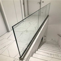 Rampe en verre en U, garde-corps à fente en U, garde-corps de sécurité pour balcon et escalier, taille personnalisée pour la décoration de villas et d'appartements