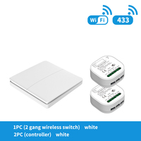 Pour Tuya App Smart Wifi commutateur sans fil auto-alimenté RF433 Module de relais de télécommande 2 voies pas de batterie requise courant Max 16A
