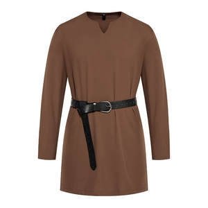 Rétro solide chevalier Cosplay médiéval Costume tunique Halloween Costumes pour hommes adulte <span class=keywords><strong>Pirate</strong></span> déguisement fantaisie carnaval chemises sans ceinture - Product Image 2