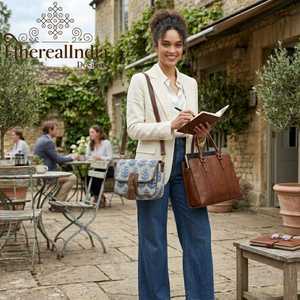 Handmade Floral Sling Bag Block Print Cotton Crossbody <b>Purse</b> Boho Ethnic <b>Small</b> Vegan Leather Bag - Product Image 1