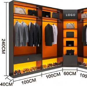 Armoire à vêtements en bois de style moderne, présentoir commercial pour magasin, centre commercial, hôtel et bar à domicile, présentoir mural - Product Image 6