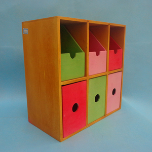 Mini armoire de rangement en bois de couleur avec 4 tiroirs, boîte de rangement en bois personnalisée pour l'organisateur de bureau d'apprentissage et la boîte à bibelots pour filles - Product Image 5