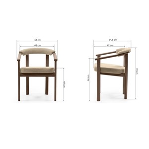 <span class=keywords><strong>Chaise</strong></span> de <span class=keywords><strong>salle</strong></span> à <span class=keywords><strong>manger</strong></span> moderne de style médiéval, finition noyer, revêtement en tissu, structure métallique robuste, durable avec garantie d'un an - Product Image 5