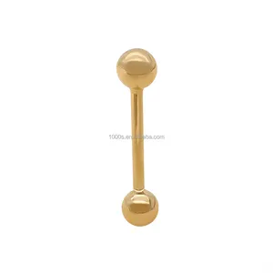 Baußringe 14K Massivgold Baußnabelsring Piercing-Schmuck Schraube Knopf Körperschmuck 14K-Gold-Nabelring