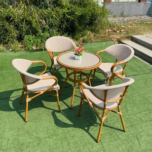 All Weather Aluminum <strong>Wicker</strong> Outdoor Dining Furniture Backyard Caf&eacute; Terrace Bistro Sun Resistant Premium Rattan <strong>Table</strong> <strong>and</strong> <strong>Chair</strong> - Product Image 3