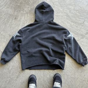 Sudadera con Capucha Unisex Personalizada, Estilo Vintage, Corte Regular, 100% Algodón, Tejido de Rizo, Estampada, Desgastada, con Dobladillo sin Rematar, Lavado Ácido, Decolorada por el Sol - Product Image 2