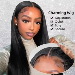 วิกผมบลอนด์เบอร์กันดีแบบลอนแน่น 2x6  วิกผมแท้แบบไม่ต้องใช้กาว  วิกผมนุ่มฟูแน่น  วิกผมสีเบอร์กันดีสำหรับผู้หญิง  แบบแสกกลาง - Product Image 6