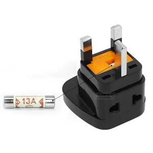 AU US EU Ke UK Steker Listrik Adaptor UK 3 Pin Steker Konversi Universal dengan Sekering