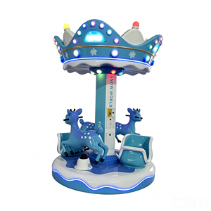Giostra a 3 posti a gettoni per bambini, in plastica, con luci lampeggianti, attrezzatura da divertimento per sala giochi - Product Image 1