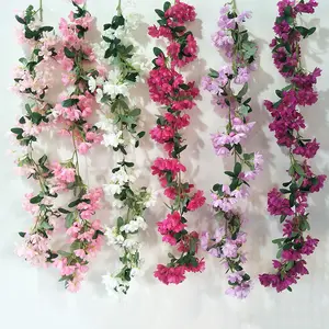 High Quality 103cm Long Artificial Wisteria Plants Silk Flower Vine Garden Decoration Wedding Decoration Supplies