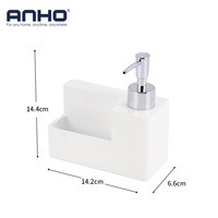 Distributeur de savon manuel en polyrésine, flacon de lotion rechargeable pour évier de cuisine et comptoir de salle de bain