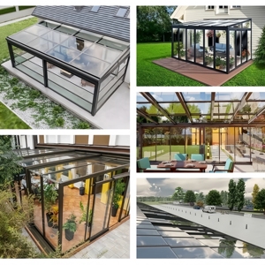 <span class=keywords><strong>Solarium</strong></span> extérieur autoportant à toit rétractable, design moderne, verre feuilleté, écoénergétique, alimenté par l'énergie solaire, pour véranda de villa - Product Image 6