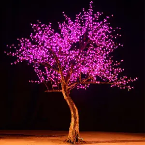 Outdoor Garden Street Landscape Decoration Christmas Party Led Lamp Purple Cherry Blossom Trees Lights Flower Artificial Tree