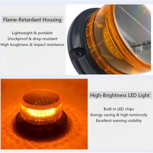 Luz de Advertencia LED <span class=keywords><strong>Solar</strong></span>, Resistente al Agua IP68, Magnética, Ámbar, para Camiones, Luz Estroboscópica de Advertencia de Tráfico - Product Image 4