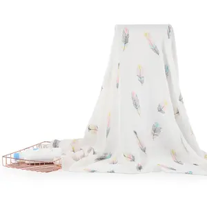 Factory Custom Print Newborn Baby Blanket Swaddle Muslin Organic Cotton Baby Bamboo Infant Swaddle Blankets Wrap For Baby