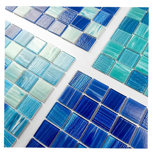 Azulejos de mosaico de cristal para piscina de piscina ao ar livre série Cloud