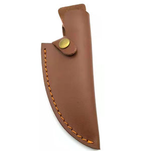Funda de cuchillo con cierre a presión seguro, cuero genuino de alta calidad para cuchillos de hoja fija, OEM personalizado para actividades al aire libre - Product Image 5
