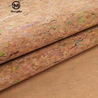 Cuir synthétique PU imperméable écologique imprimé sur mesure, aspect liège, tricoté, grain de bois de chêne naturel uni pour sacs, vêtements et gants