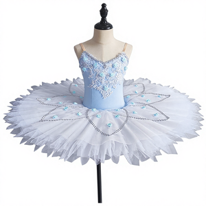 Tutù Professionale per Bambine, Abito <span class=keywords><strong>da</strong></span> Ballerina e Costume per Pattinaggio Artistico, Vestito Bianco per Il Lago dei Cigni - Product Image 3