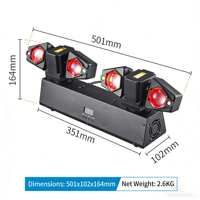 Projecteurs de Scène Dynamiques 3-en-1 : Laser, Stroboscope et Éclairage RGBW DMX512 pour Entrepôts, en Aluminium et Plastique