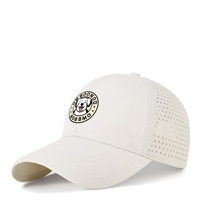 Nouvelle Casquette de Baseball Sportive 5 Panneaux en Coton Imperméable avec Logo Personnalisé en PVC, Lettres Découpées au Laser, Perforations et Cordon Réglable