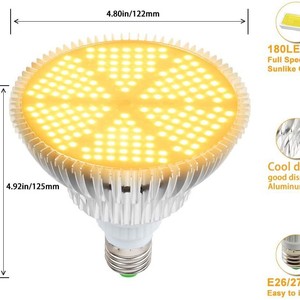 Ampoules LED de croissance en aluminium 120W pour éclairage végétal à spectre complet avec 1000-2000 Mol/ms PPFD et une durée de vie de 50000 heures E26/E27 - Product Image 4