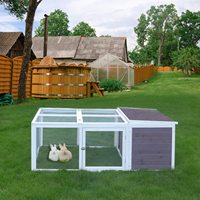 Grande cage mobile en bois pour lapins et poulets, abri extérieur pour oiseaux, niche pour chats, maisonnette portable pour animaux de compagnie, résistante au vent, respirante et imperméable