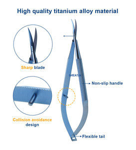 เครื่องมือผ่าตัด กรรไกรตัดตา กรรไกรตัดคอ Capsulotomy Vannas สําหรับเครื่องมือผ่าตัด - Product Image 2