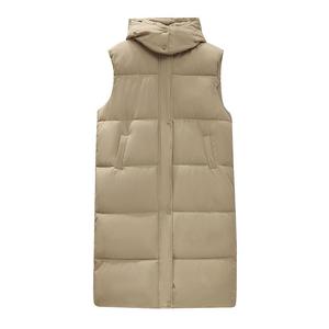 <span class=keywords><strong>Gilet</strong></span> <span class=keywords><strong>long</strong></span> matelassé à capuche pour <span class=keywords><strong>femme</strong></span>, style automne-hiver, couleur unie, chaud et décontracté - Product Image 5