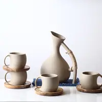 Custom Thee Set Geschenkdoos Cup Sets Voor Koffie En Thee Japanse Water Pitcher Met 4 Kopjes Servies Matte Keramische thee Pot Set