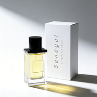 Flacon de parfum vide en verre de luxe personnalisé, 30 ml, 50 ml, 100 ml, avec bouchon magnétique, couvercle carré noir, design de créateur, rechargeable, avec boîte