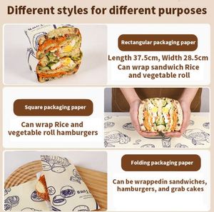 Custom Eco-Friendly Disposable Food Grade Grease-Proof <b>Paper</b> for Bread Sandwich <b>Burger</b> Burrito Waterproof Packaging with Logos - Product Image 6