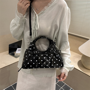 Sac à bandoulière/à porter croisé polyvalent pour femme, style coréen, nouvelle collection Printemps/Été 2026, haut de gamme, à pois - Product Image 4