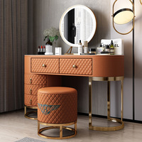 Meuble de chambre à coucher de luxe SZT05, prix d'usine, table de maquillage en diamant écrasé, coiffeuse avec miroir, bureau de toilette