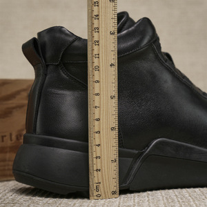 Botas Martin para Hombre, de Cuero Genuino, Punta Redonda, Forro de Piel, Aislantes para Invierno, con Cordones, Estilo Sólido - Product Image 2