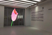 Cortina de malla Led para interior, pantallas de señalización Digital, pantalla Led 3d P3.91, transparente, vídeo, Tv, pared, P3.91mm