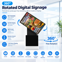 Afficheur numérique rotatif de 43, 55 et 65 pouces, écran tactile Full HD, kiosque publicitaire, animation, intelligence artificielle, double système d'exploitation pour les centres commerciaux