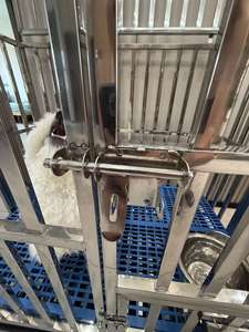 Jaula Plegable Moderna <span class=keywords><strong>de</strong></span> Acero Inoxidable para Mascotas con Bandeja <span class=keywords><strong>de</strong></span> Plástico para <span class=keywords><strong>Perros</strong></span>, Transpirable, para Hospitales Veterinarios Comerciales - Product Image 5