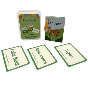 Tarjetas de aprendizaje de inglés para la educación temprana, tarjetas cognitivas con palabras en inglés sobre animales del zoológico, gran venta. - Product Image 5