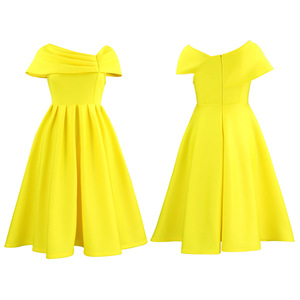 Vestido de Fiesta Plisado Maxi de Verano para Mujer D622, con Hombros Descubiertos, Sexy, de Cintura Alta, Corte A, Efecto Ilusión, para Oficina y Eventos Formales - Product Image 6