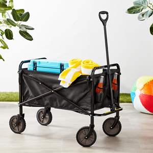 Pliable Pliant Robuste Noir Utilitaire Wagon Mobilier D'extérieur pour Sports Camping Jardin Shopping Autres Activités De Plein Air - Product Image 6