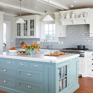 Tùy Chỉnh Phong Cách Hiện Đại Màu Xanh Cao Thiết Kế Tủ Thông Minh Sơn Mài Tủ Bếp Với Đảo Thiết Kế Cho Đồ Nội Thất Nhà Thiết Lập - Product Image 5