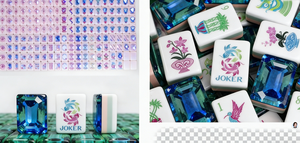 En stock – Nouveau jeu de Mahjong américain moderne, luxueux, durable, écologique et portable, en acrylique vert émeraude, quatre couches - Product Image 2