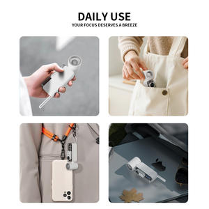 Veelzijdige zakventilator van 2000 mAh, 100 snelheden instelbaar met roterende kop, LED-display voor kamperen, reizen, thuis - Product Image 3