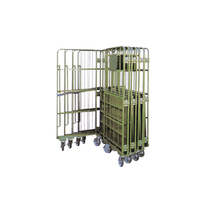 Chariot à roulettes en acier à mailles métalliques pliable pour usage industriel, pour le transport logistique