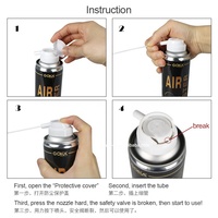Bas personnaliser QUANTITÉ MINIMALE DE COMMANDE 1000 pièces vendeur chaud 250ml ordinateur air duster voiture l'air comprimé peut